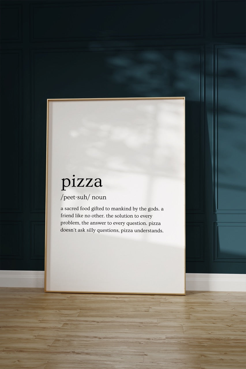 Pizza Kelime Çerçevesiz Poster