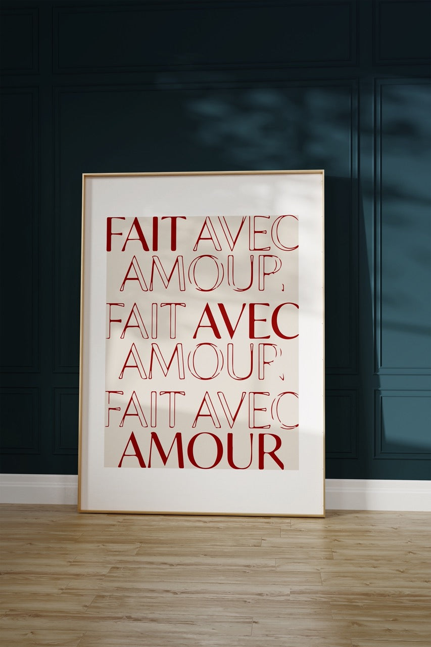 Fait Avec Amour Unframed Poster