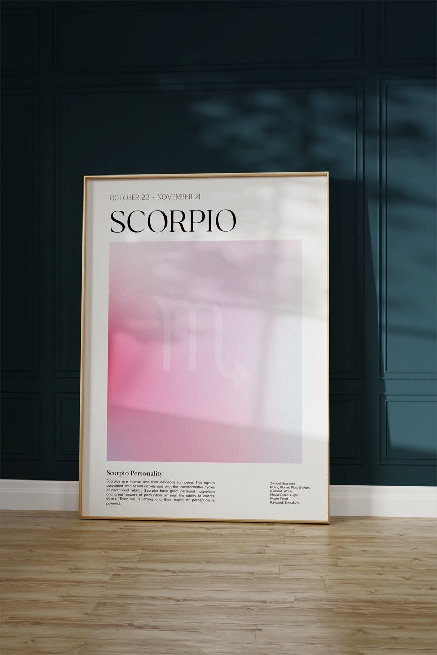 Scorpio No.2 Astrological Sign Çerçevesiz Poster