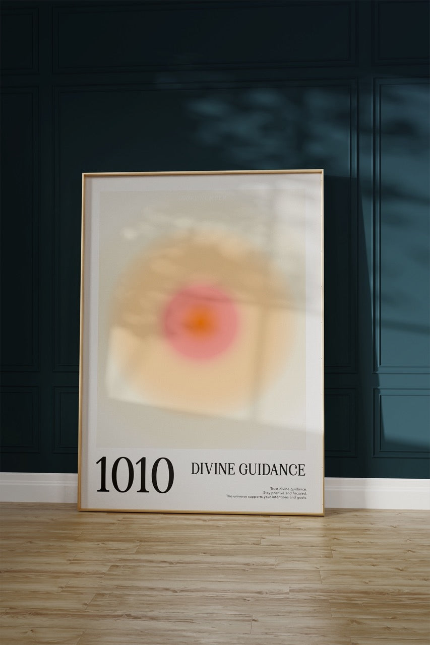 1010 Divine Guidance Aura Angel Numbers Çerçevesiz Poster