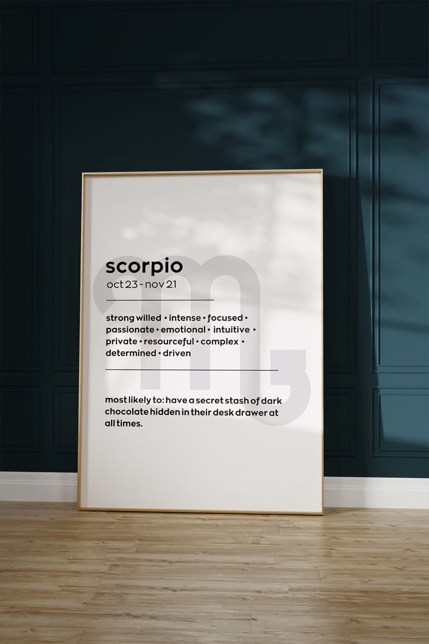Scorpio No.1 Astrological Sign Çerçevesiz Poster