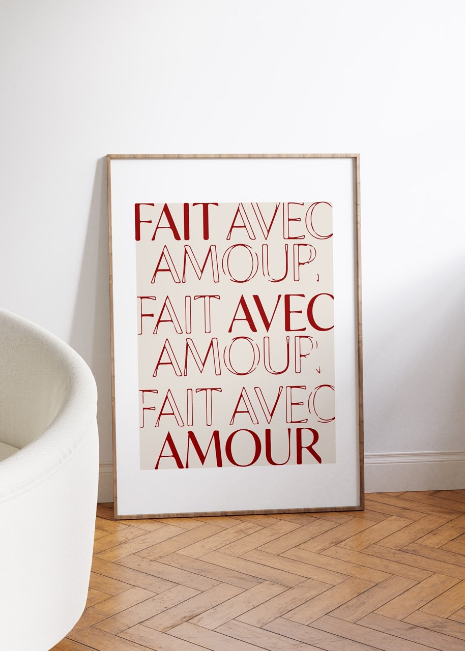Fait Avec Amour Unframed Poster