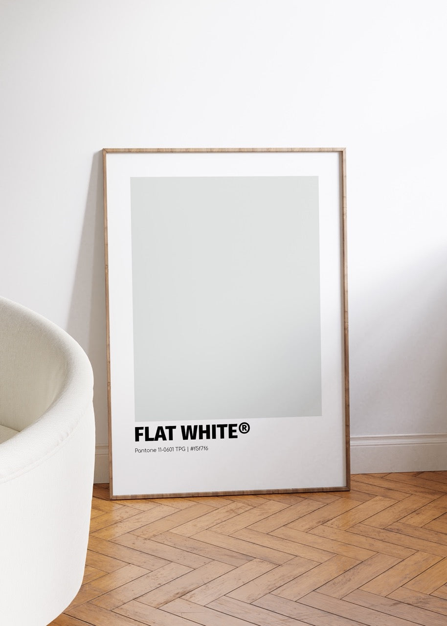 Flat White Pantone Çerçevesiz Poster
