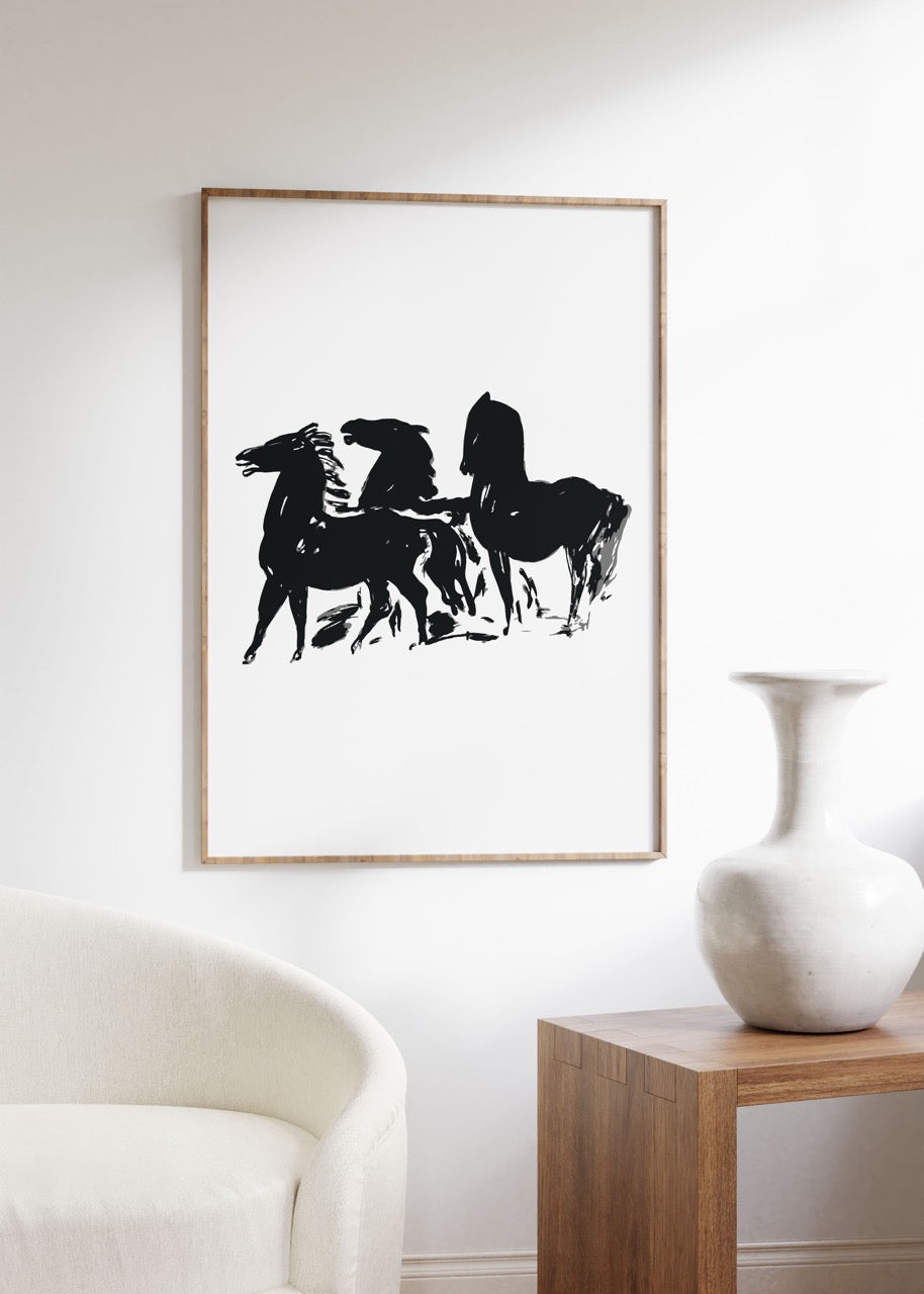 Atlar Çerçevesiz Poster