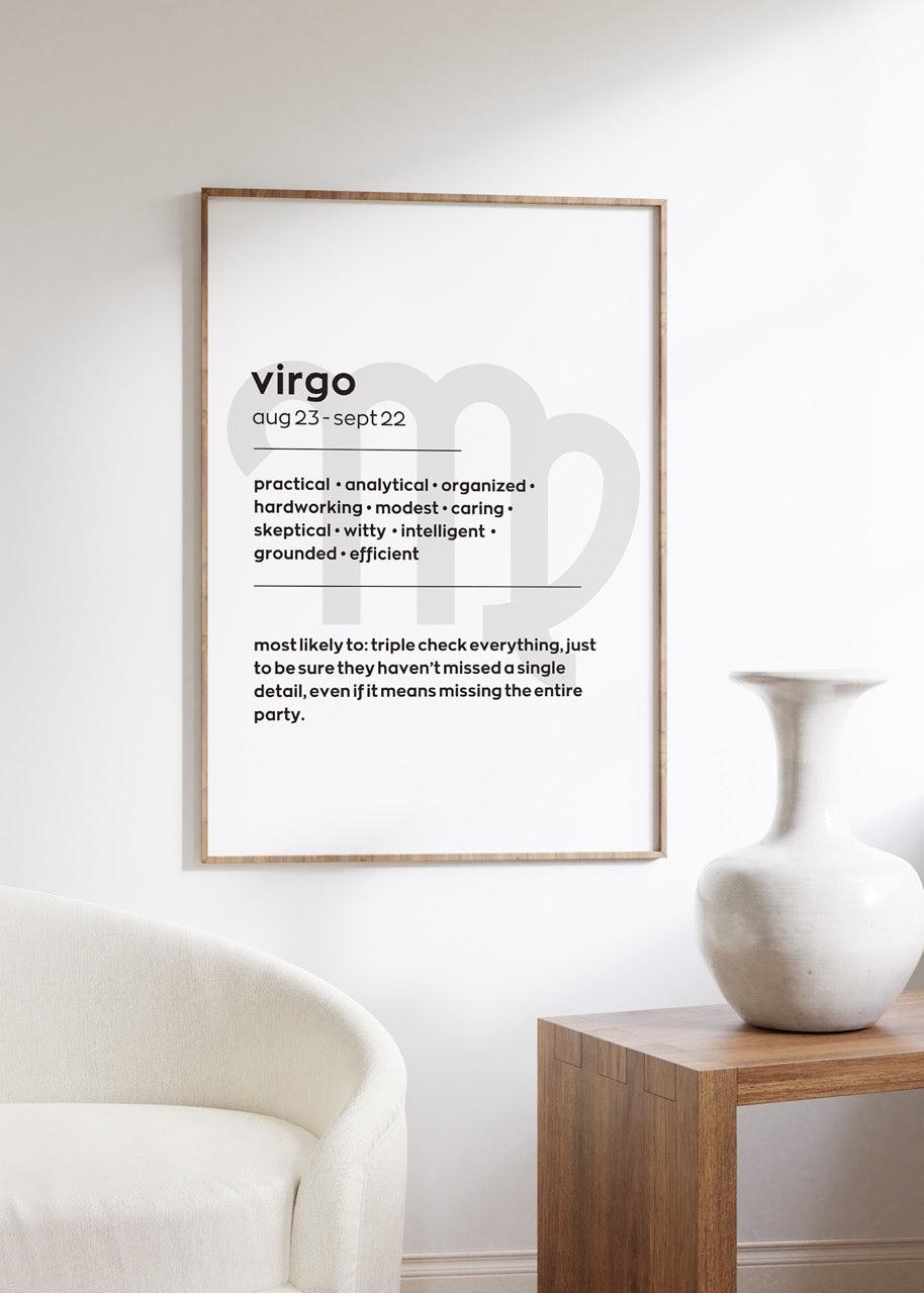 Virgo No.1 Astrological Sign Çerçevesiz Poster
