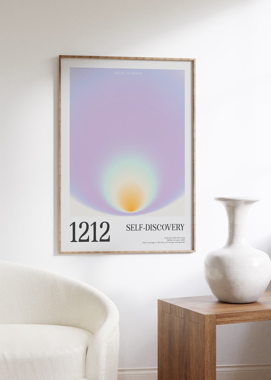 1212 Self-Discovery Aura Angel Numbers Çerçevesiz Poster