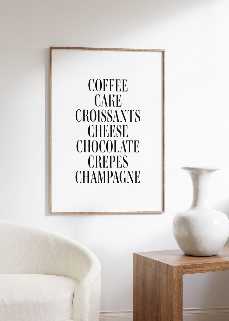 Coffee Cake Written Word Unframed Poster