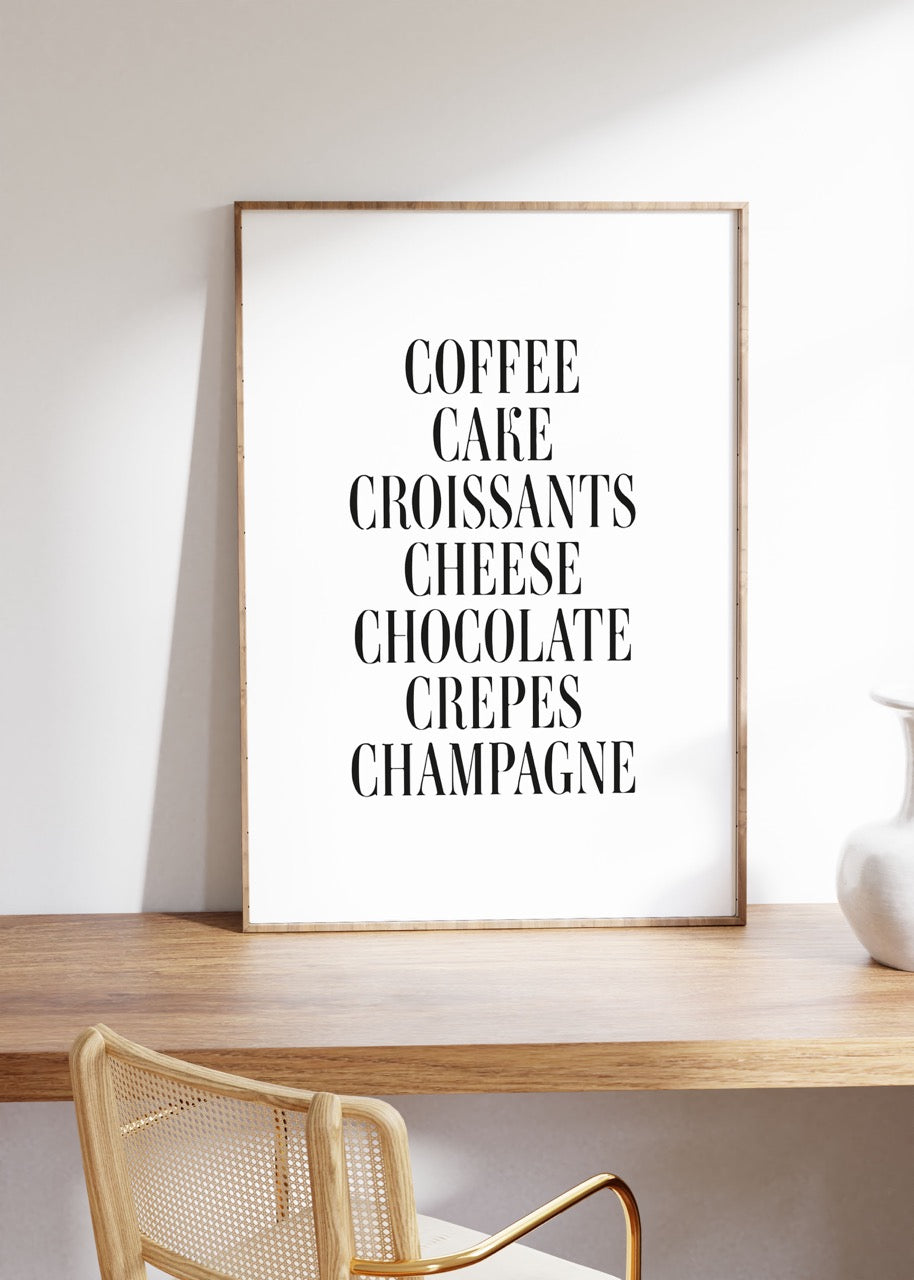 Coffee Cake Written Word Unframed Poster