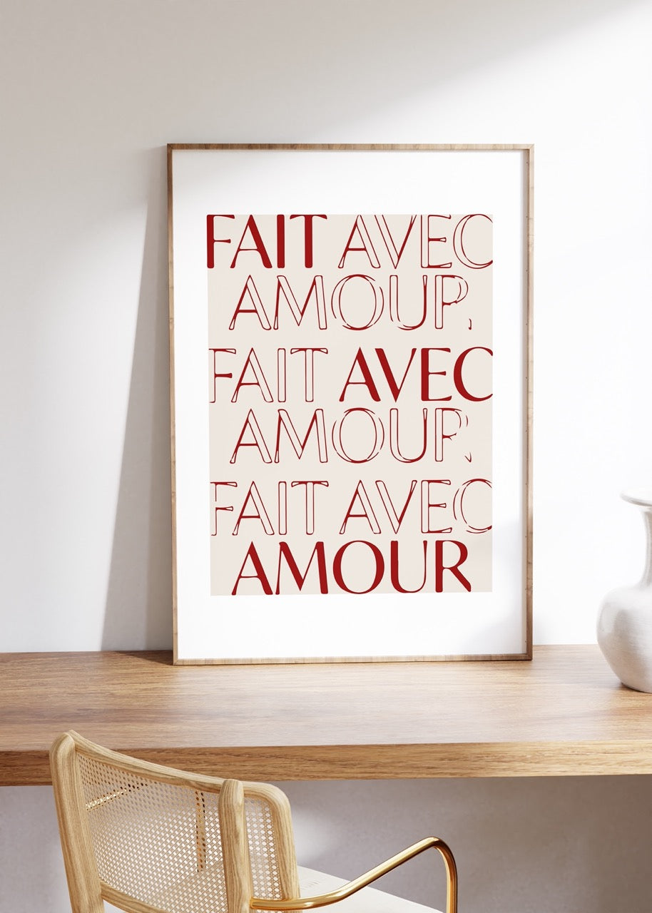 Fait Avec Amour Unframed Poster