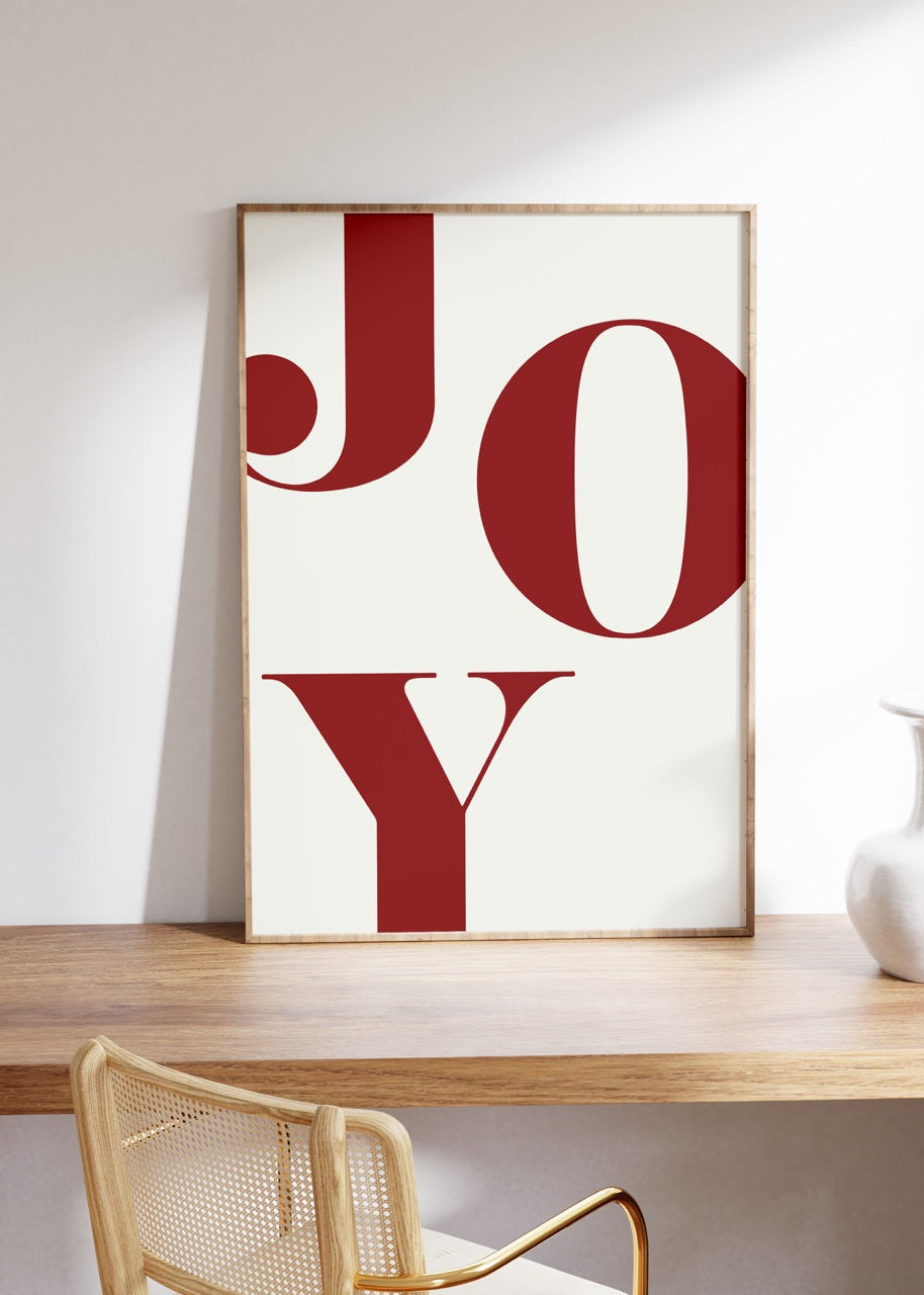 Joy Yazılı Kelime Çerçevesiz Poster
