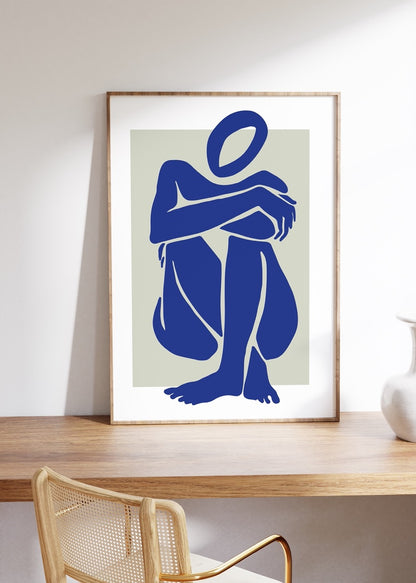 Mavi Kadın Figür No.2 Çerçevesiz Poster