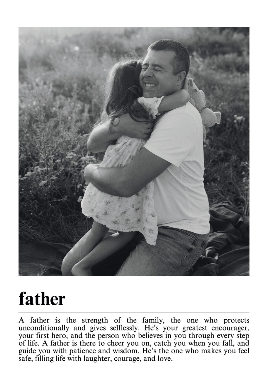 Kişiye Özel Father / Baba Çerçevesiz Poster - Özel Tasarım - CUSTOM6
