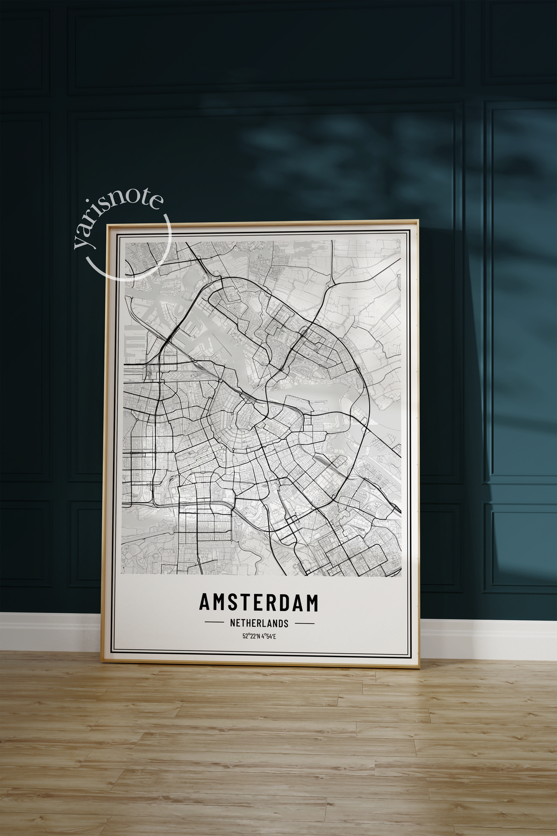 Amsterdam Map Çerçevesiz Poster