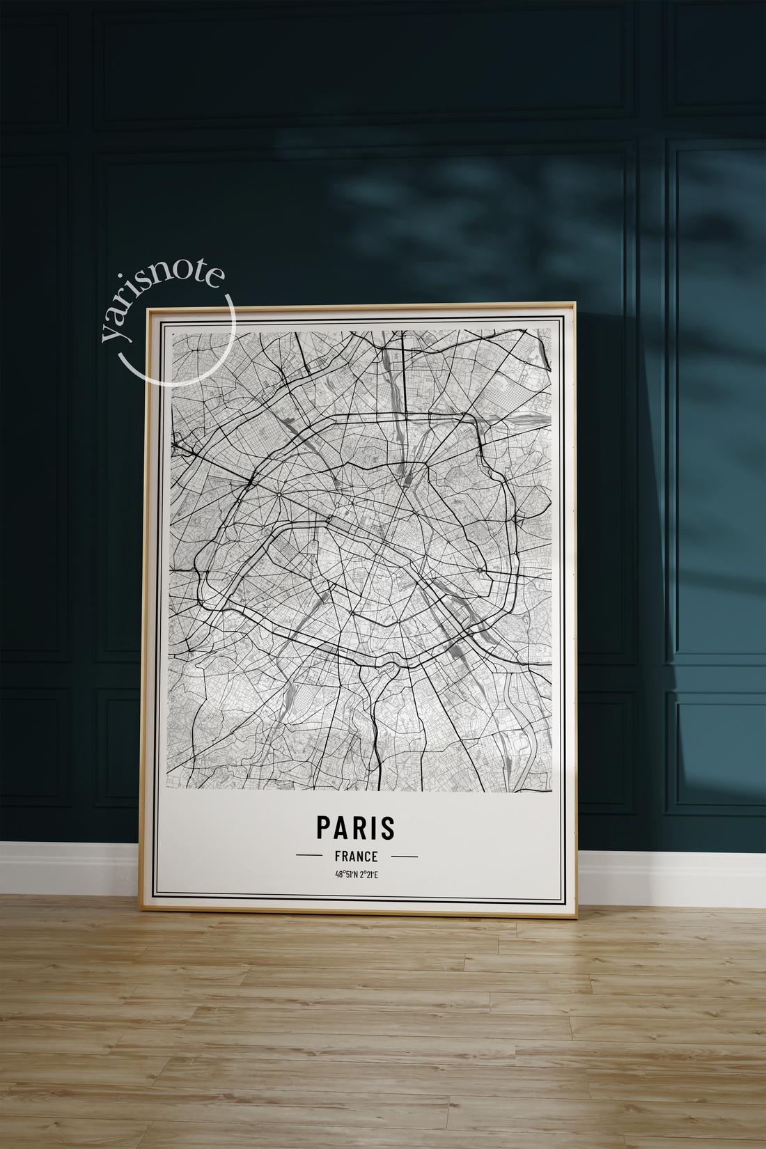 Paris Map Çerçevesiz Poster