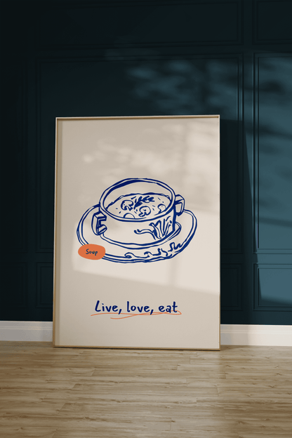 Live Love Eat Çerçevesiz Poster