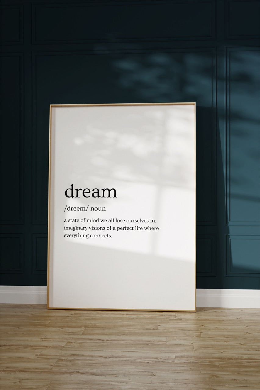 Dream Kelime Çerçevesiz Poster