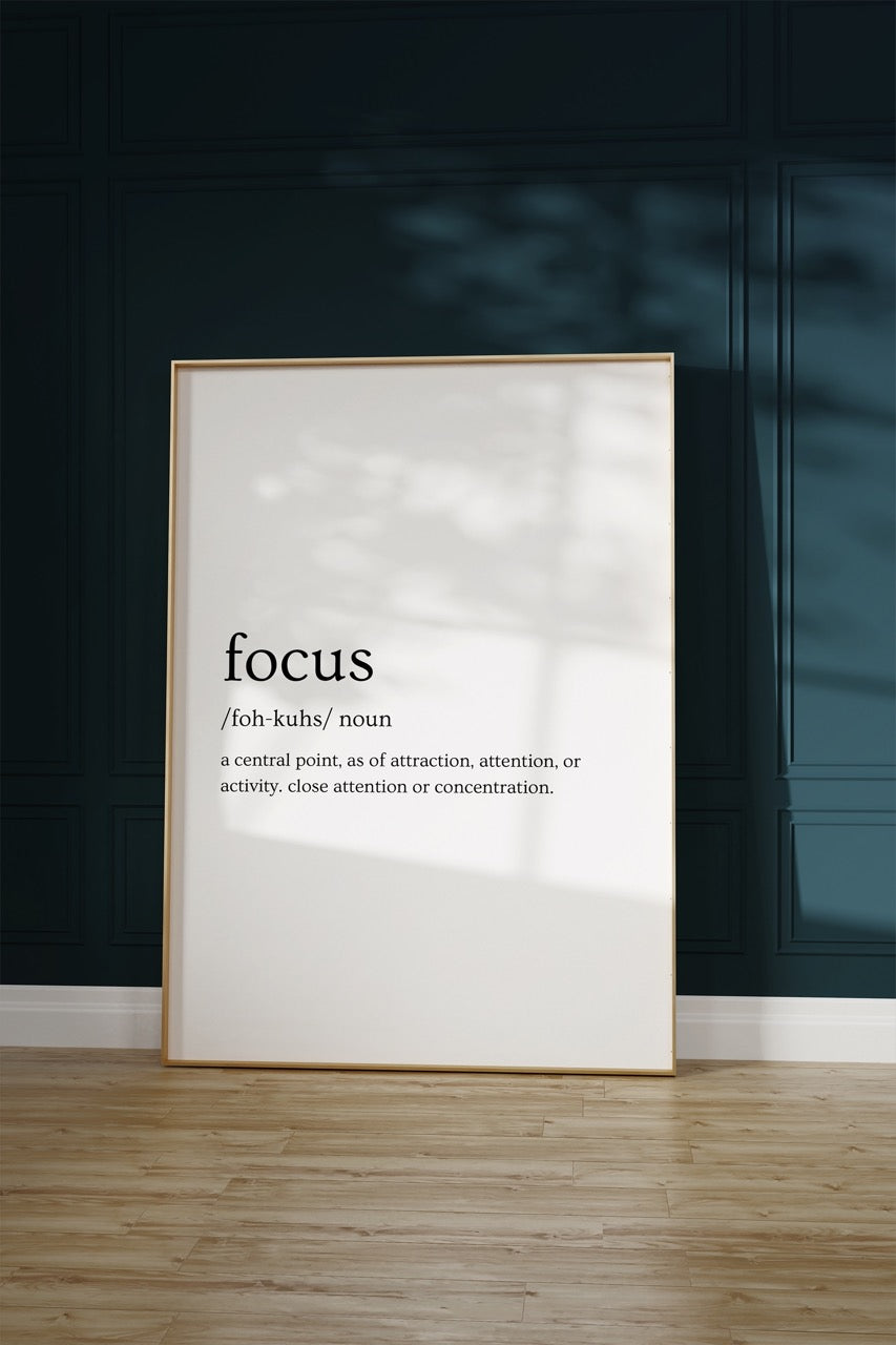 Focus Kelime Çerçevesiz Poster