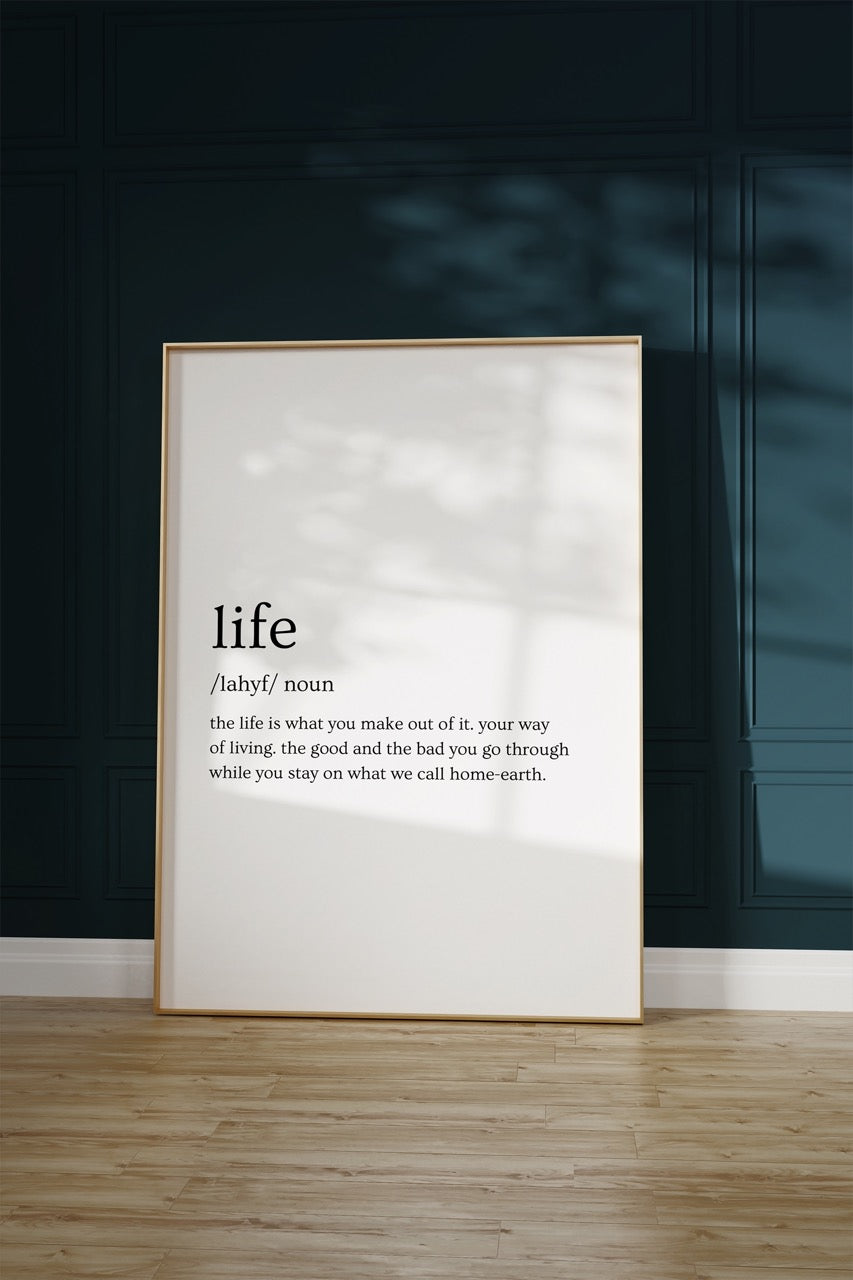 Life Kelime Çerçevesiz Poster