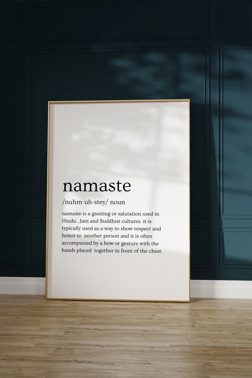 Namaste Kelime Çerçevesiz Poster