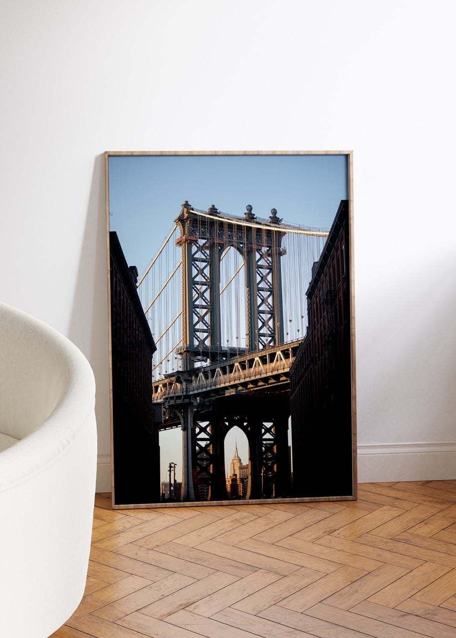 New York Köprü Fotoğraf Çerçevesiz Poster