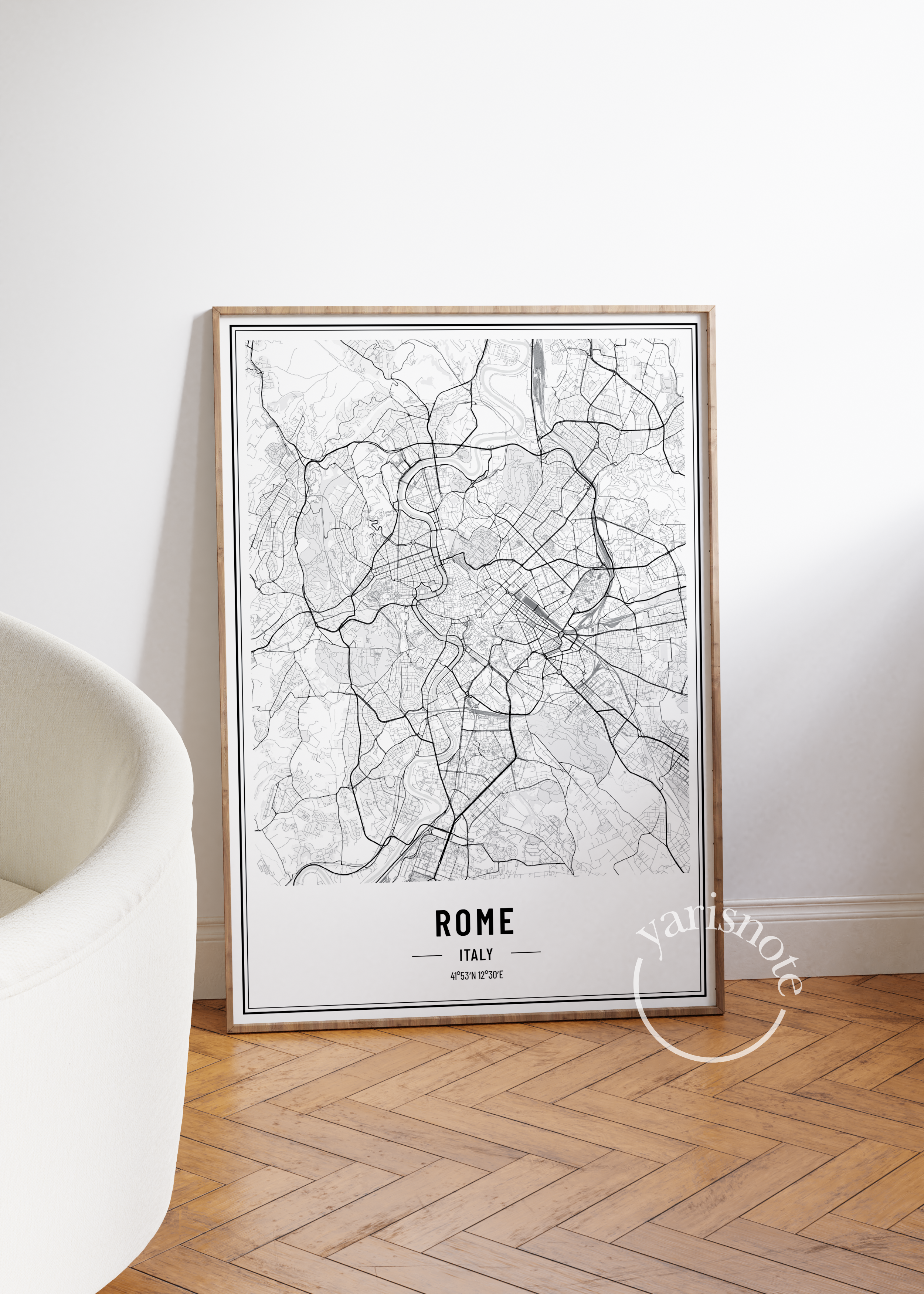 Rome Map Çerçevesiz Poster