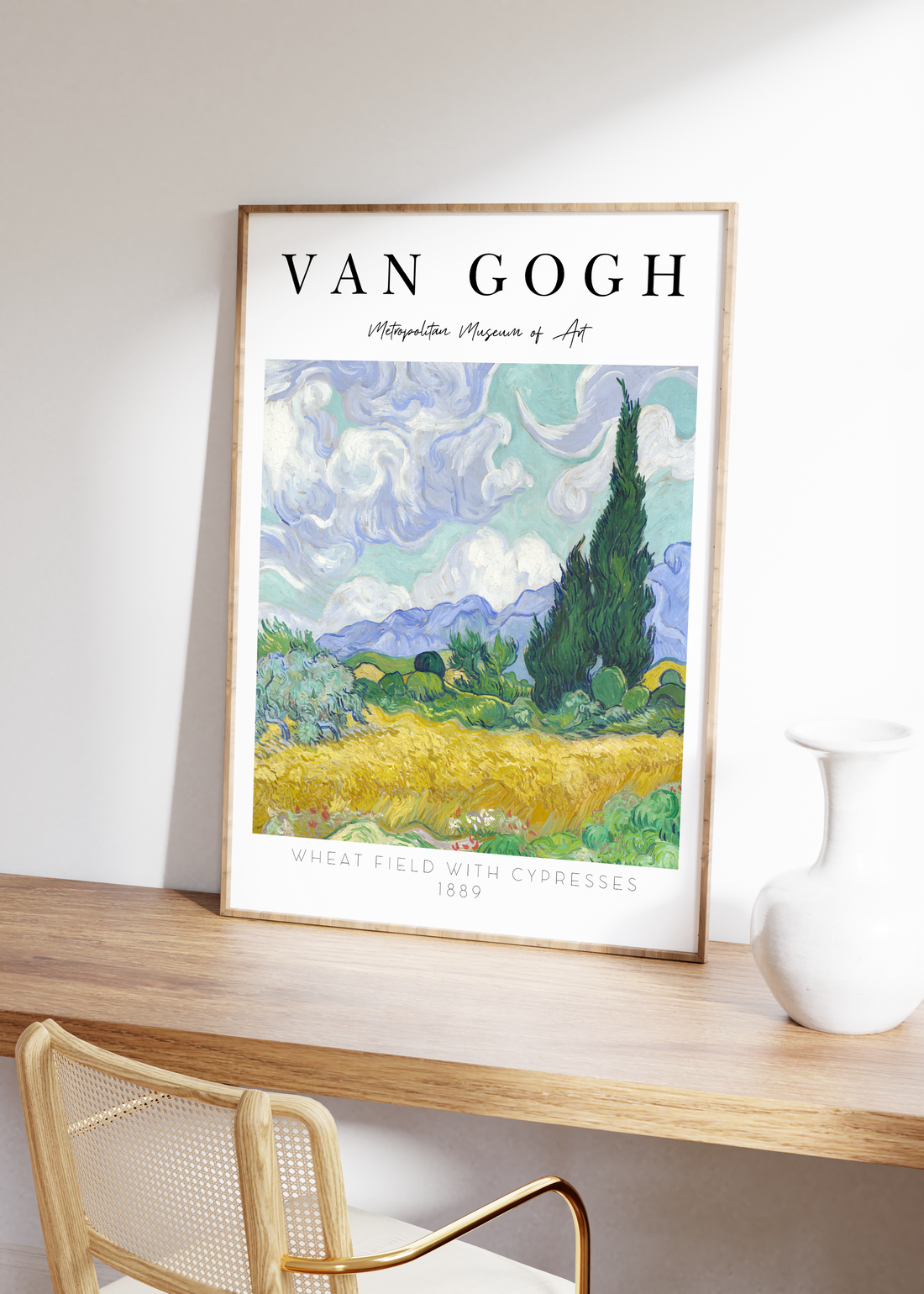 Van Gogh Selvili Buğday Tarlası Çerçevesiz Poster