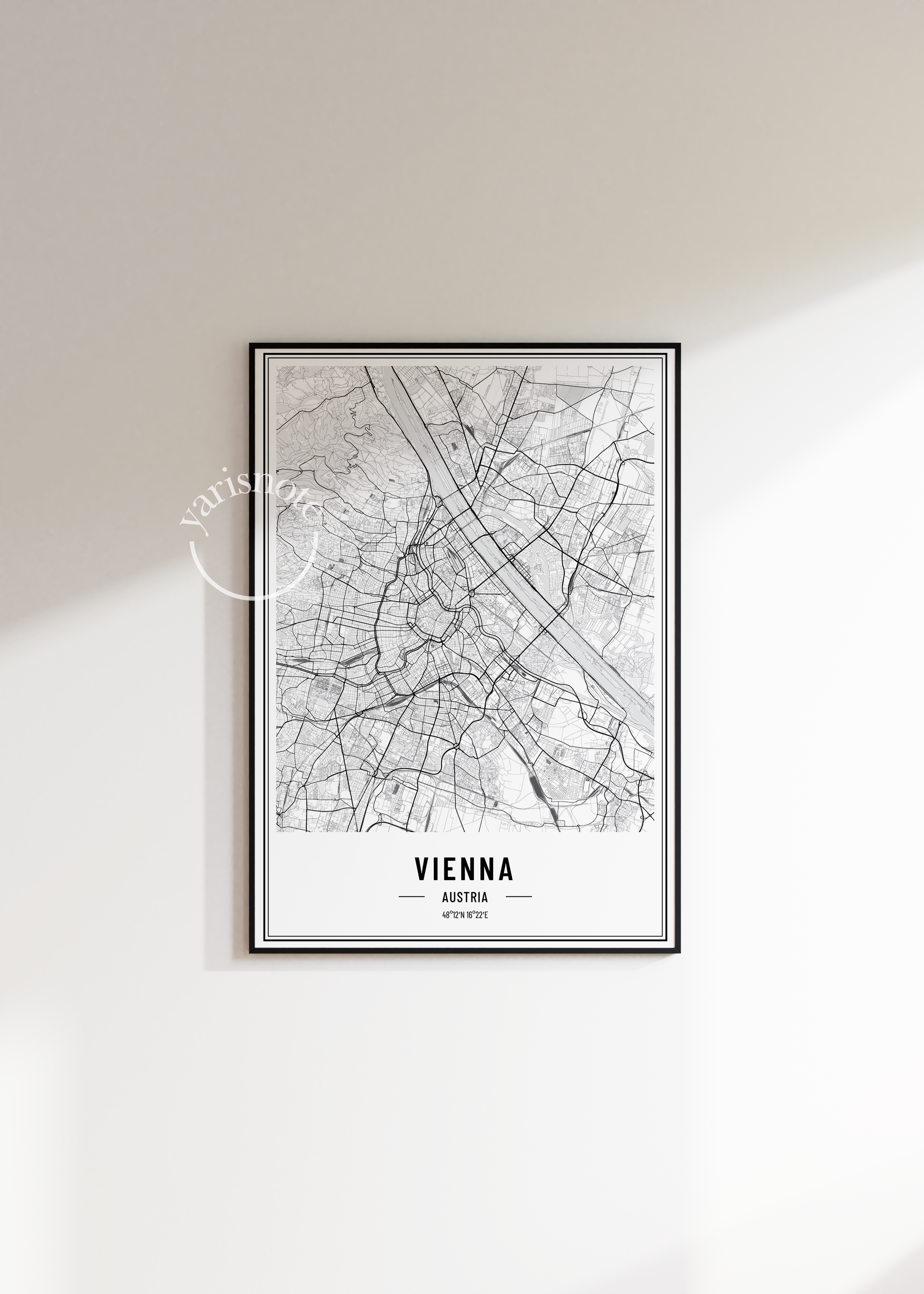 Vienna Map Çerçevesiz Poster