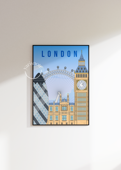 London City Travel Çerçevesiz Poster