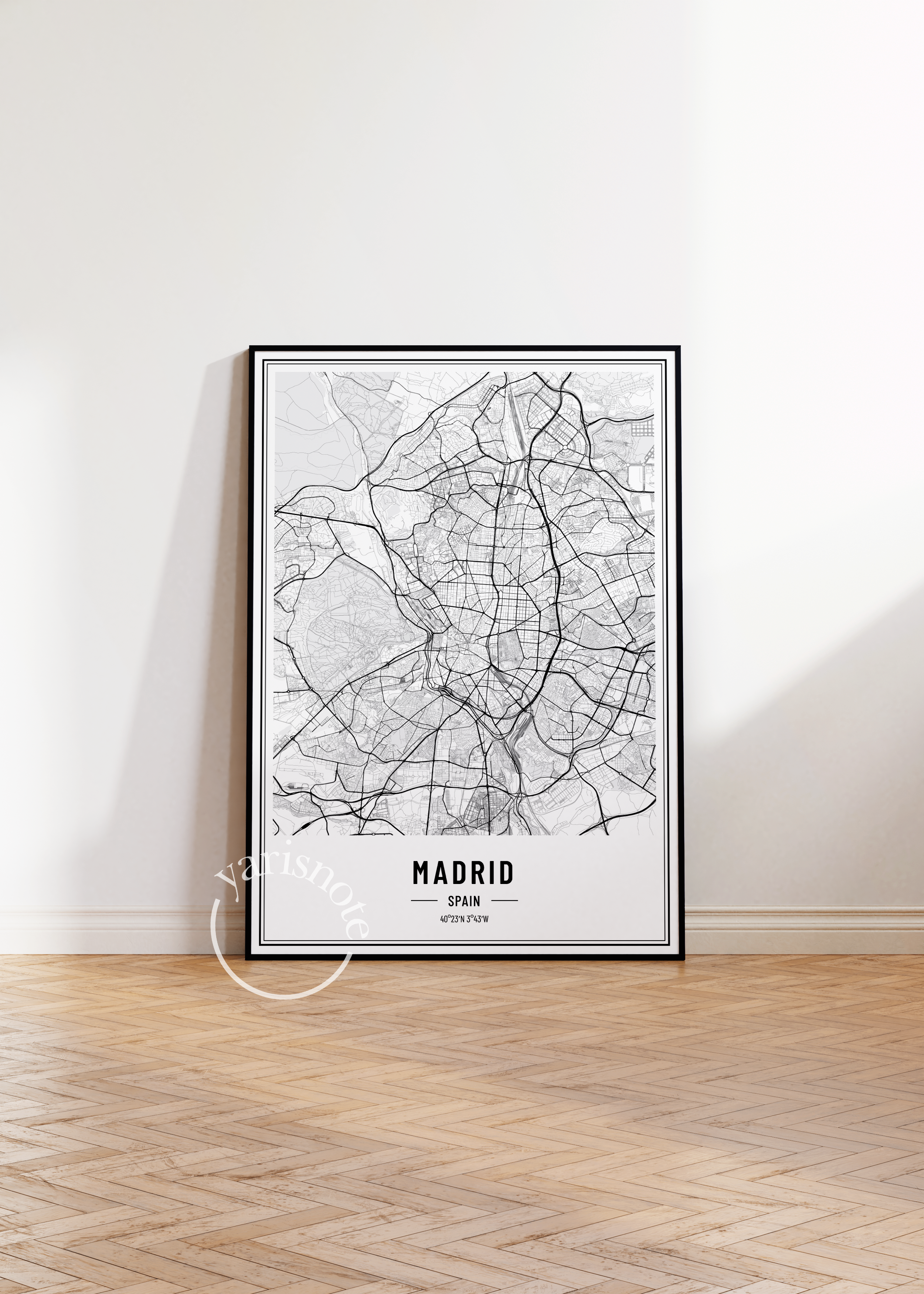 Madrid Map Çerçevesiz Poster