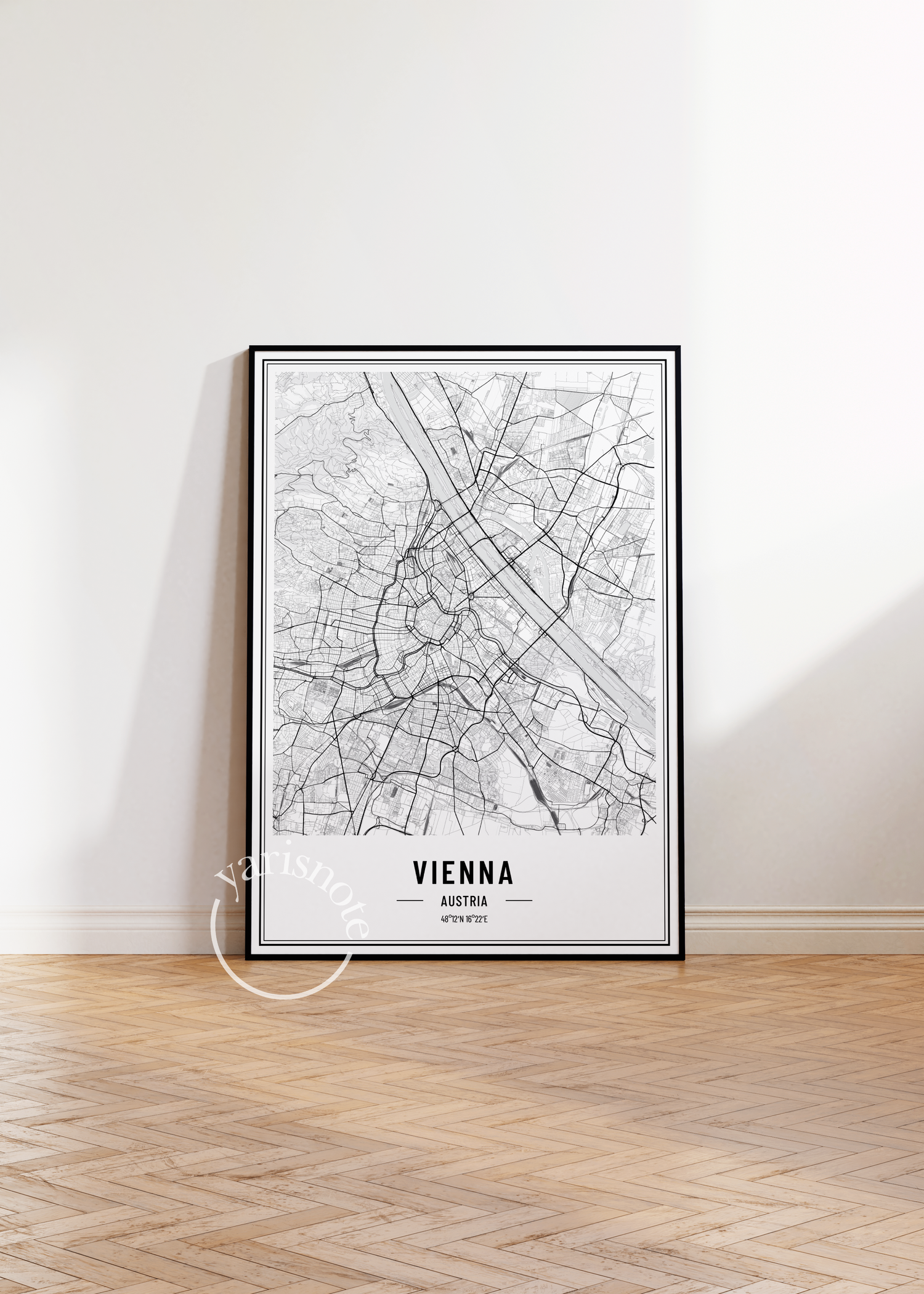 Vienna Map Çerçevesiz Poster