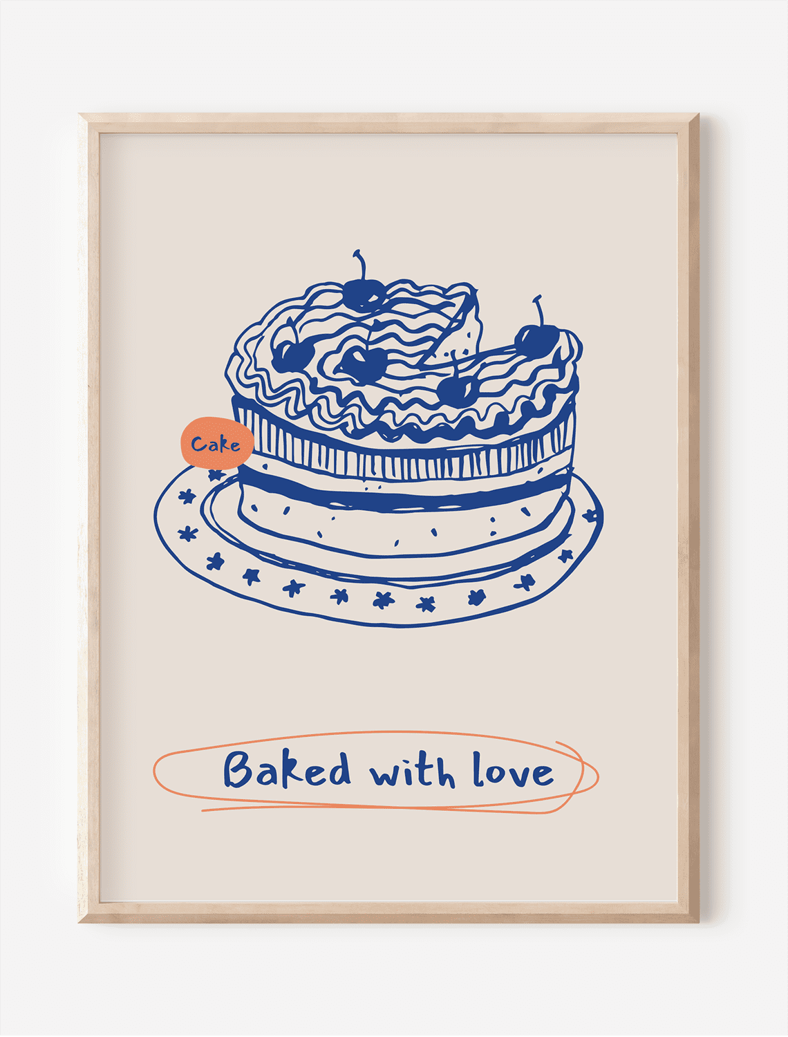 Baked With Love Cake Çerçevesiz Poster