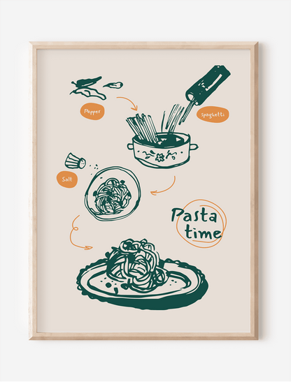 Pasta Time Çerçevesiz Poster