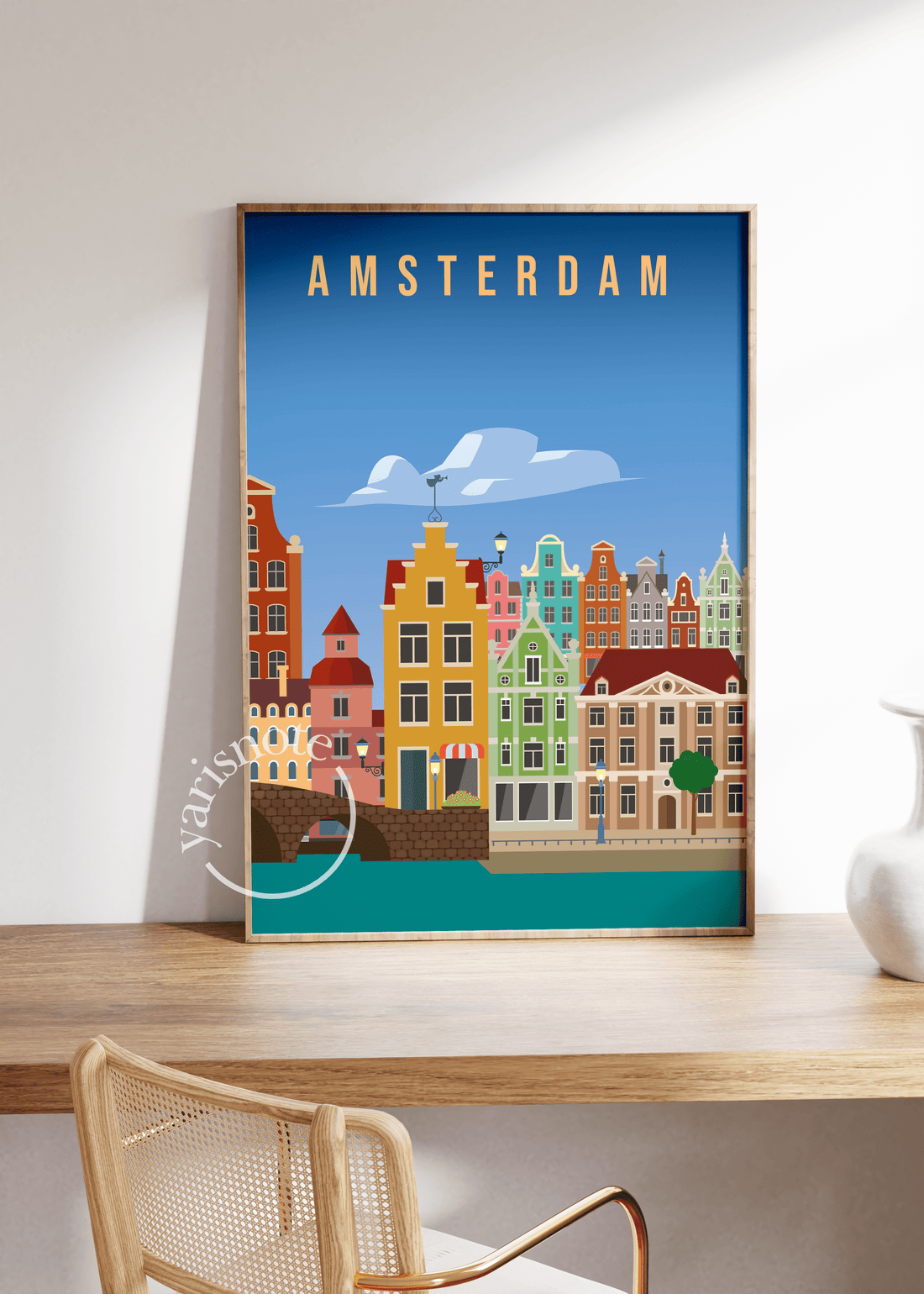 Amsterdam City Travel Çerçevesiz Poster