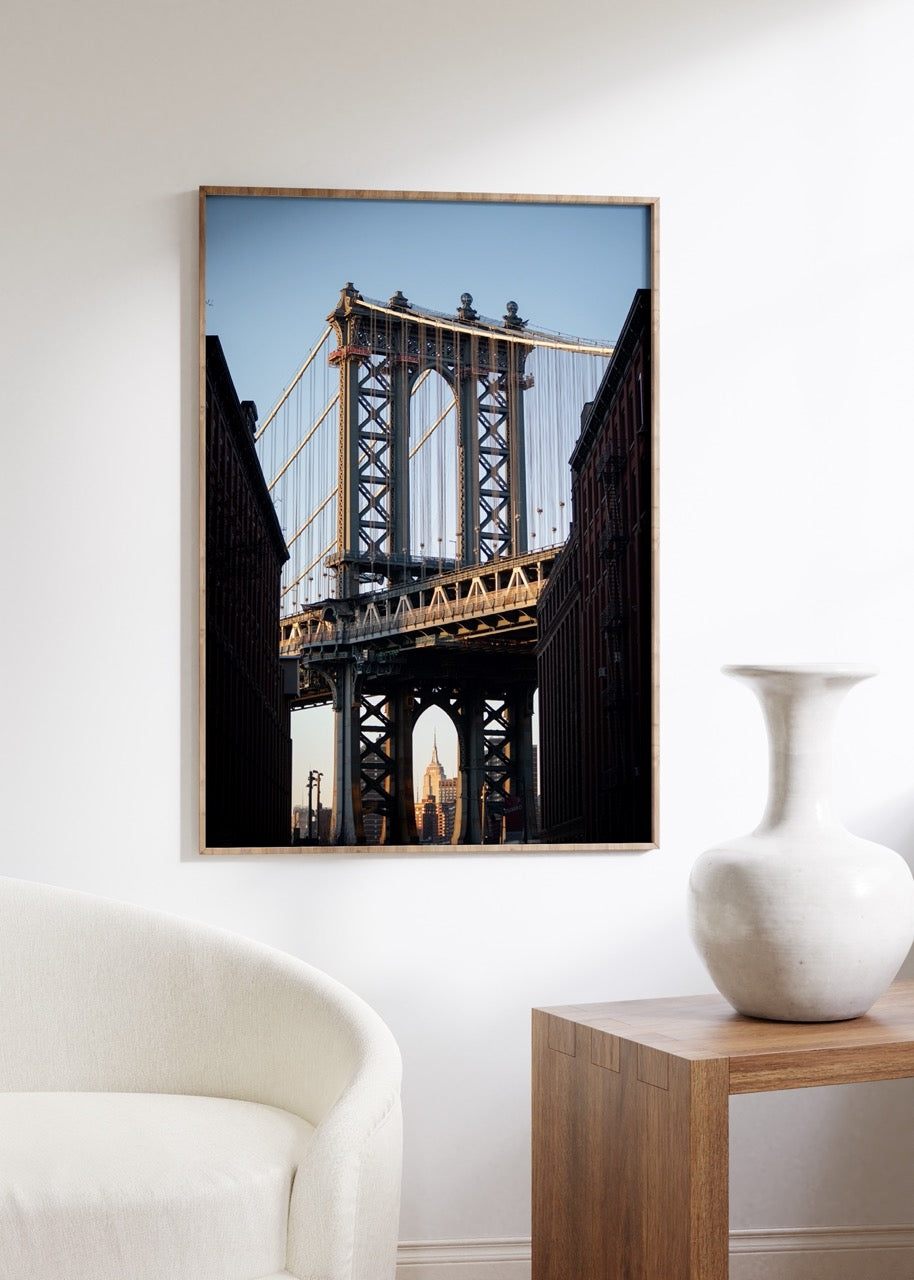 New York Köprü Fotoğraf Çerçevesiz Poster