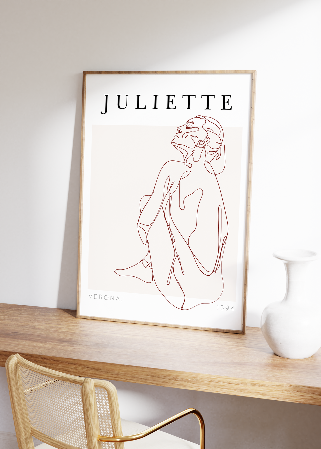 Juliette One Line Drawing Çerçevesiz Poster