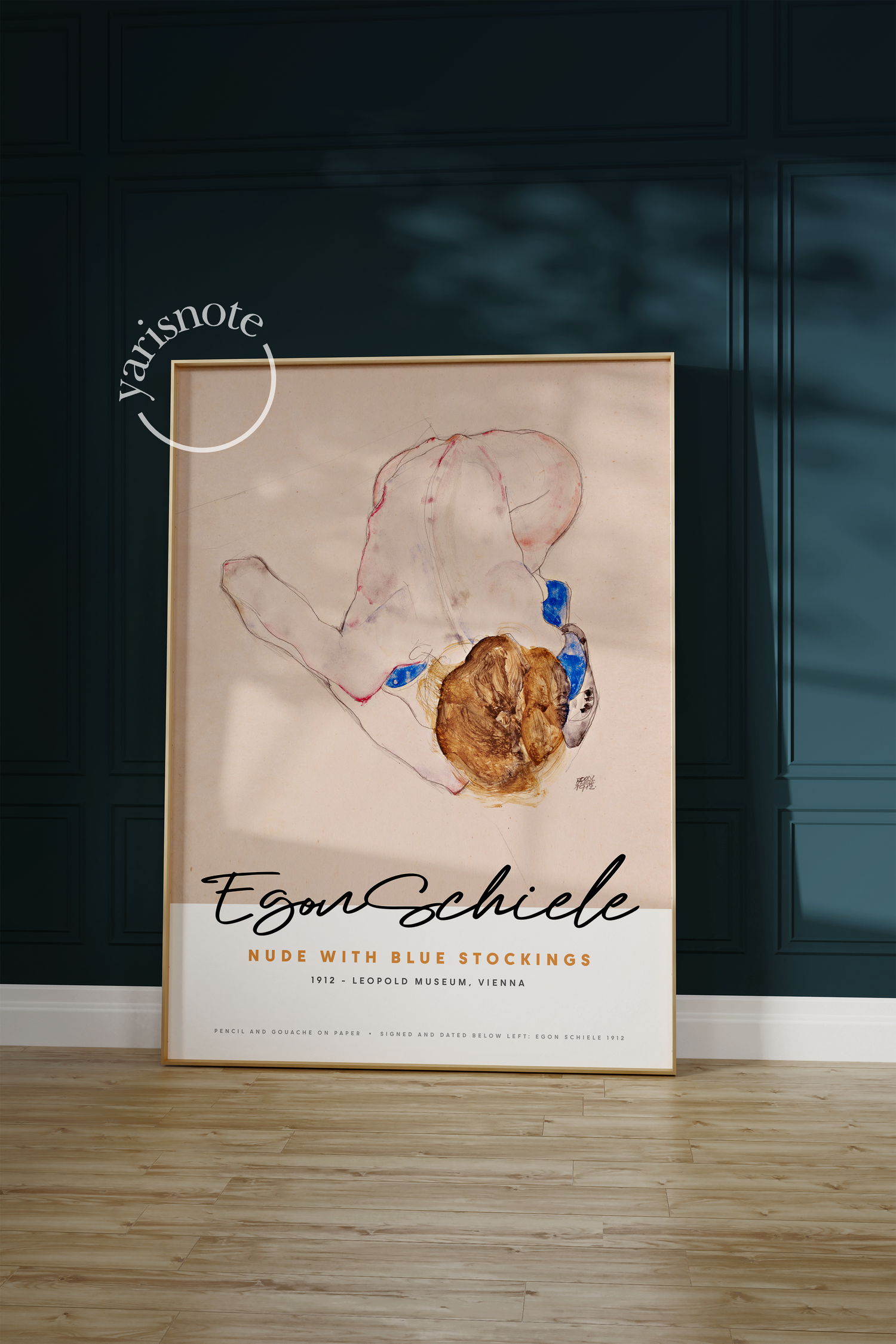 Egon Schiele Nude With Blue Stockings Çerçevesiz Poster