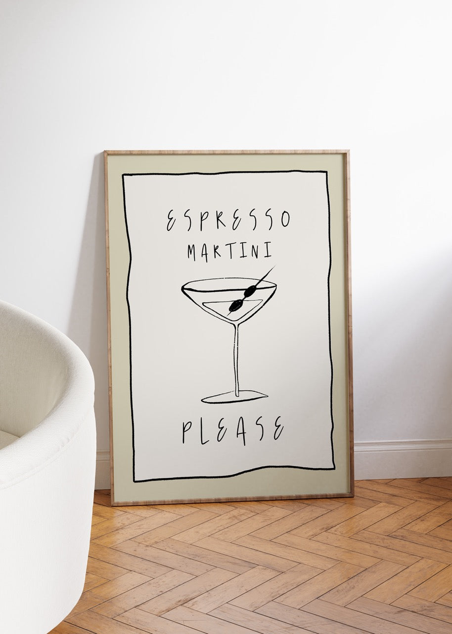 Espresso Martini Please Çerçevesiz Poster