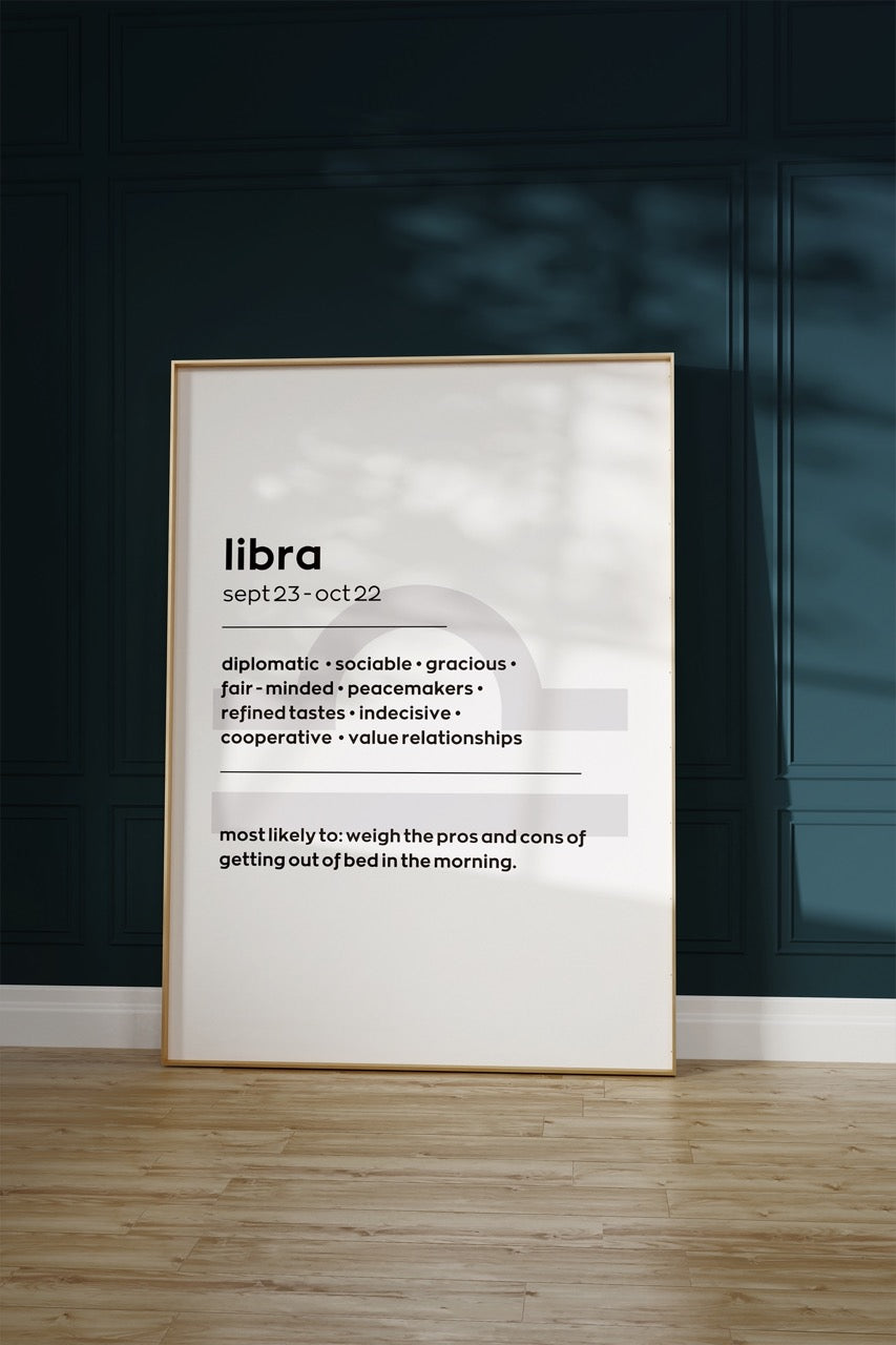 Libra No.1 Astrological Sign Çerçevesiz Poster