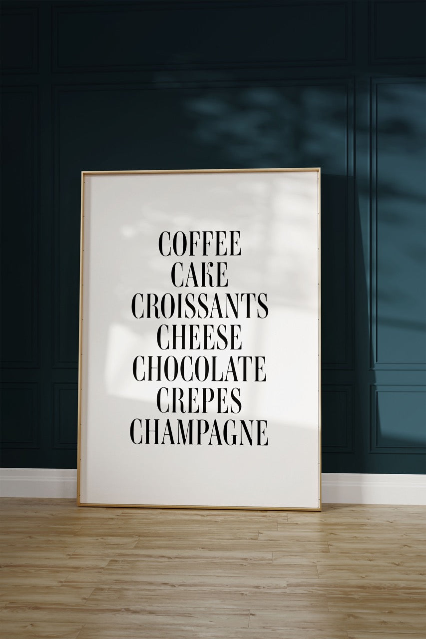 Coffee Cake Written Word Unframed Poster