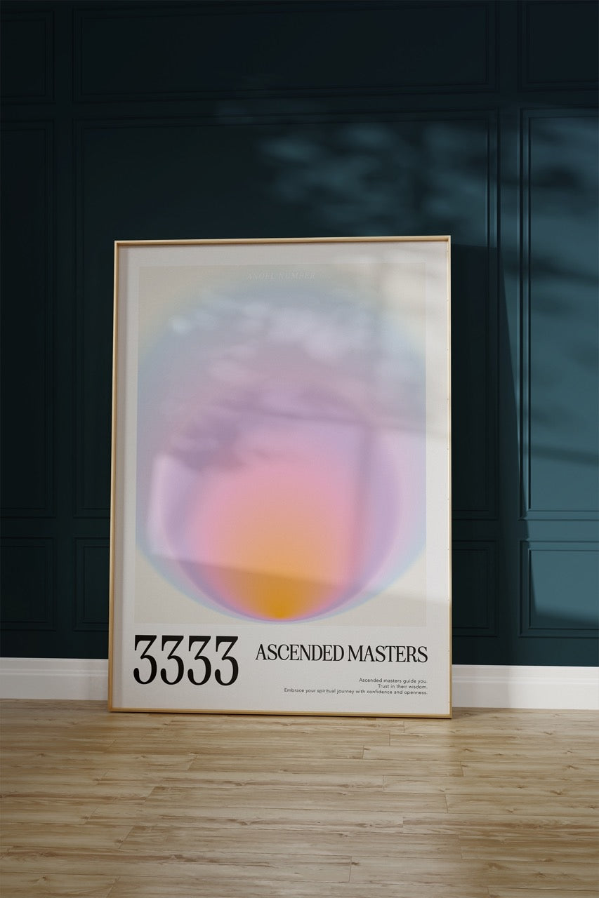 3333 Ascended Masters Angel Numbers Çerçevesiz Poster