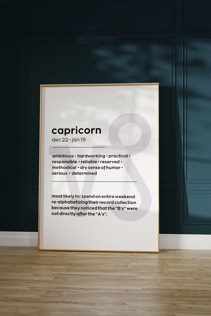Capricorn No.1 Astrological Sign Çerçevesiz Poster