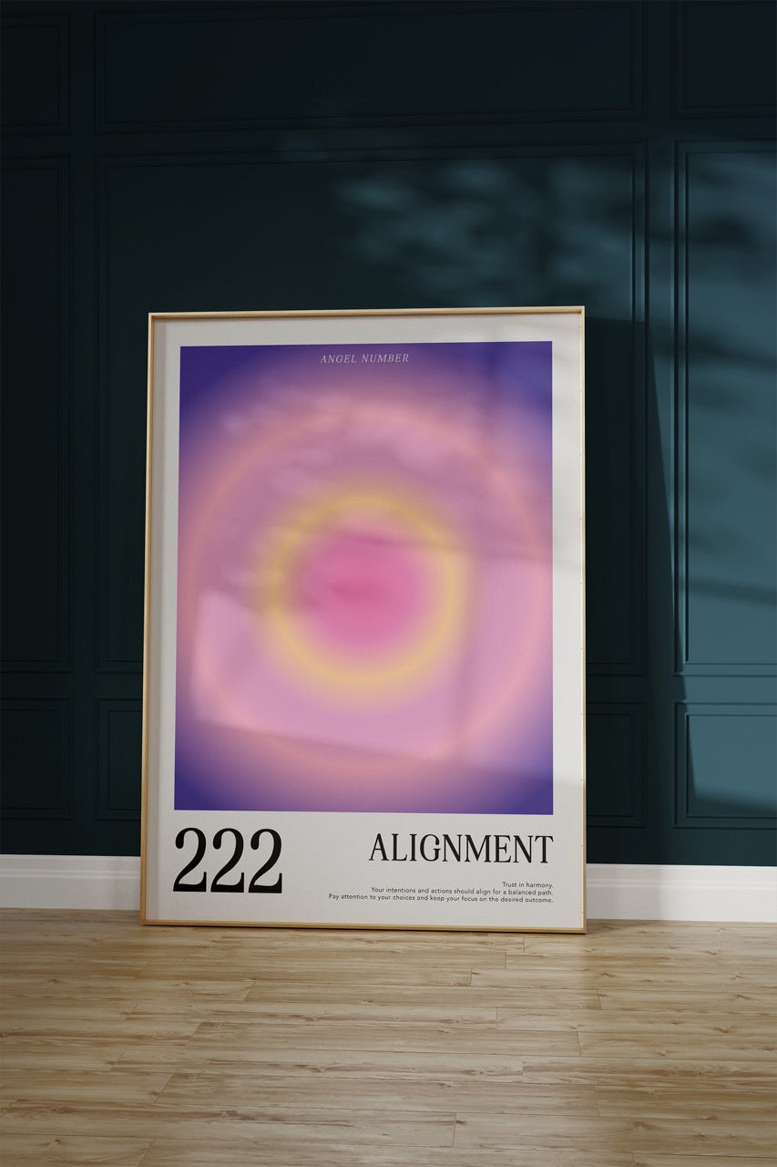 222 Alignment Aura Angel Numbers Çerçevesiz Poster
