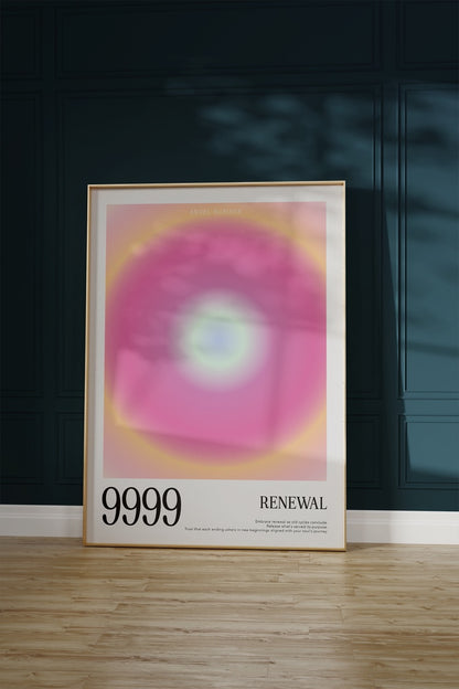 9999 Renewal Angel Numbers Çerçevesiz Poster