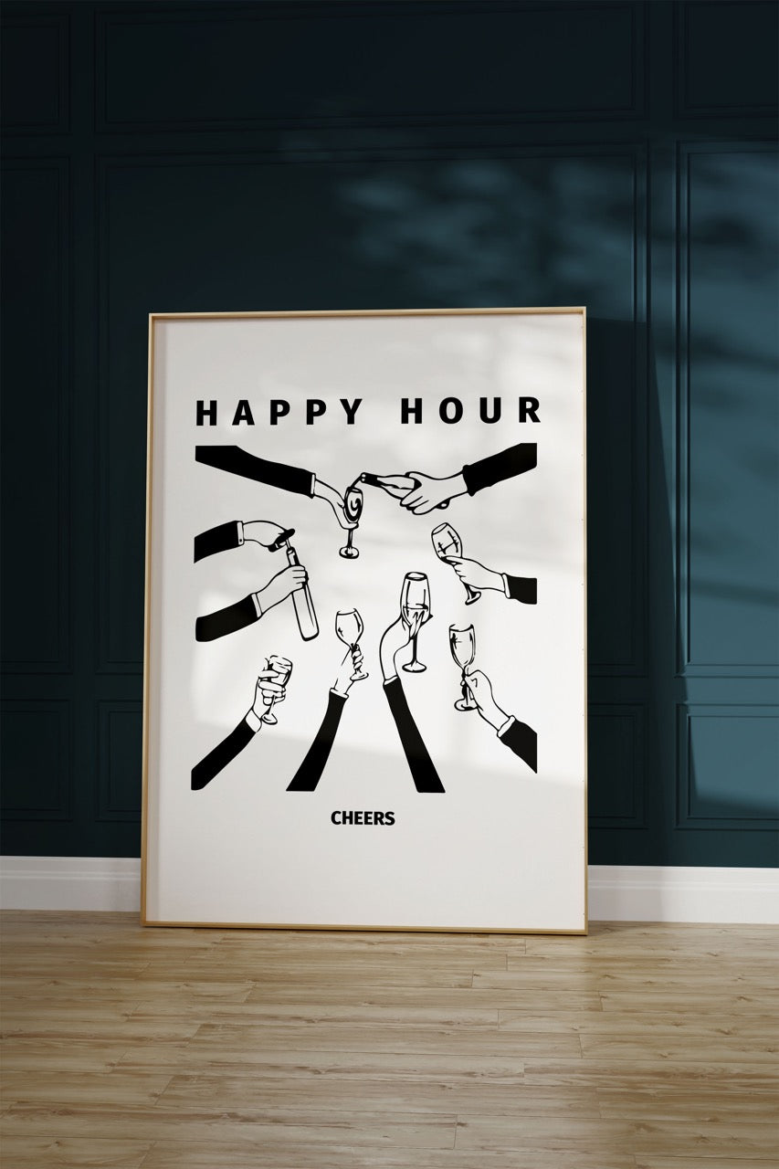 Happy Hour Çerçevesiz Poster