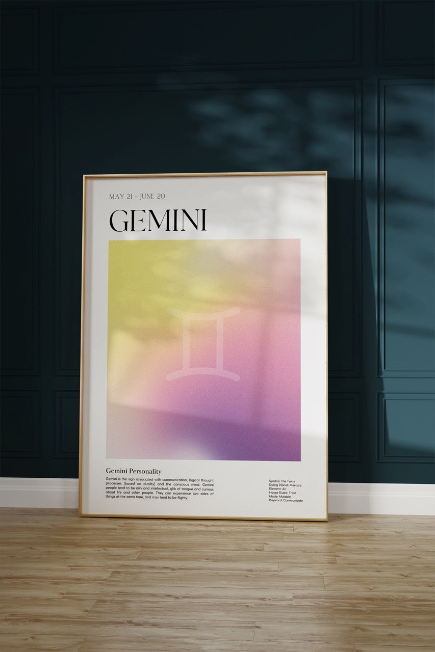Gemini No.2 Astrological Sign Çerçevesiz Poster
