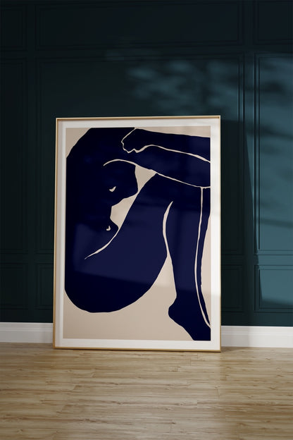 Mavi Kadın Figür No.1 Çerçevesiz Poster