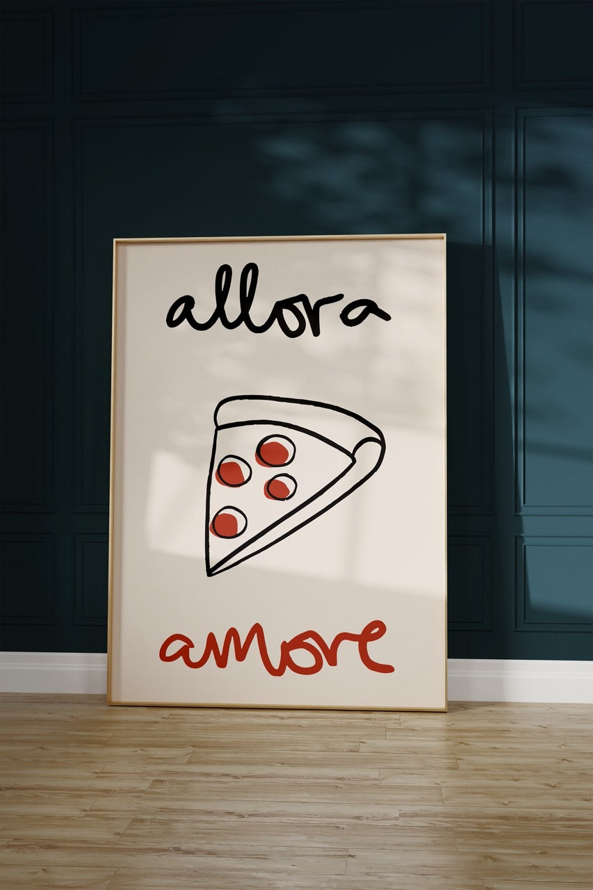 Pizza Dilimi Çerçevesiz Poster