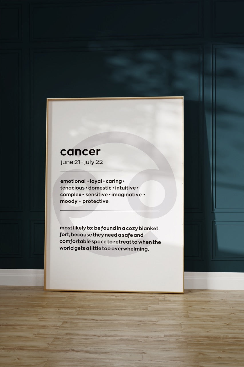 Cancer No.1 Astrological Sign Çerçevesiz Poster