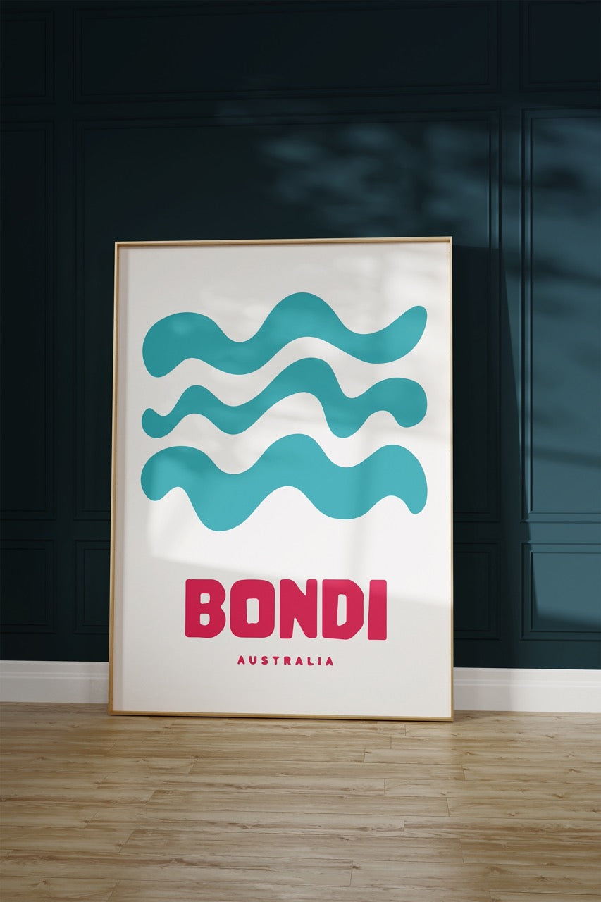 Bondi Australia Illustration Unframed Poster