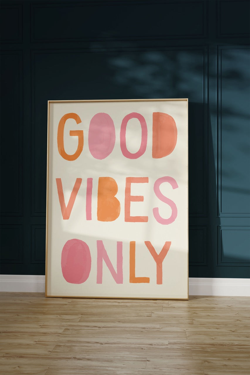 Good Vibes Written Word Unframed Poster